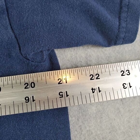 DOM Shirt Mens Large Blue No Bad Vibes Graphic Print Short Sleeve Tee - Picture 4 of 6